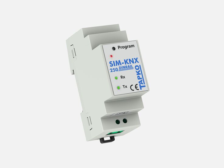 SIM-KNX-DINRAIL: KNX data/object server with serial interface